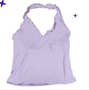 Lavender Ruffle Trim Women's Top